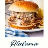 Alabama white bbq sauce with a text title at the bottom.