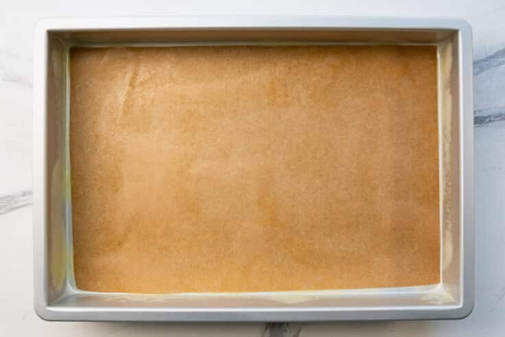 Prepared jelly roll pan.