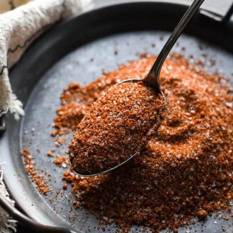 Spoon scooping up homemade BBQ rub