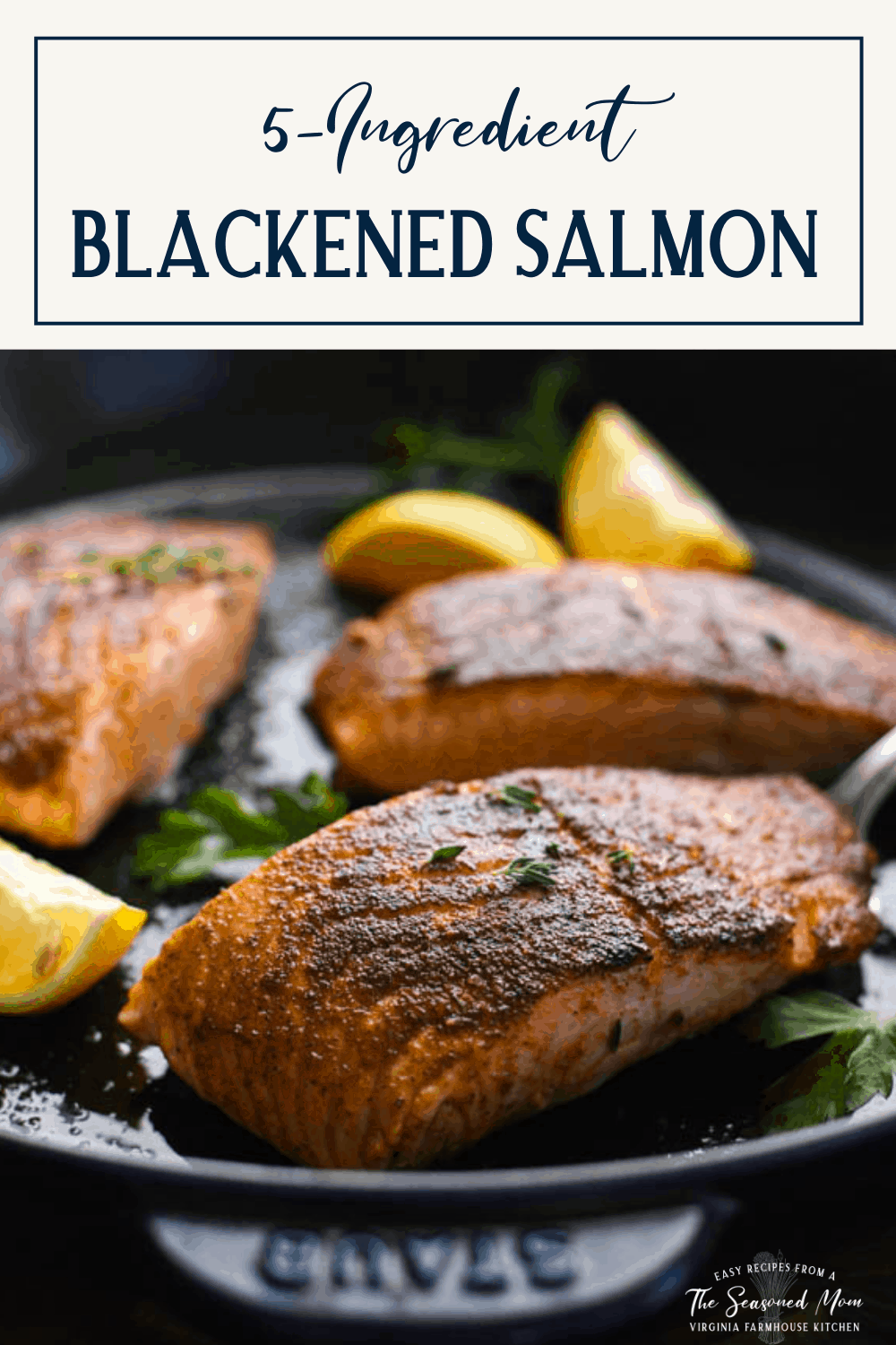 Blackened Salmon {Just 5 Ingredients!} The Seasoned Mom