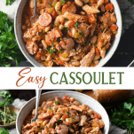 Long collage image of Easy Cassoulet recipe