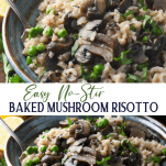 Long collage image of Easy Mushroom Risotto