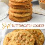 Long collage image of Butterscotch Cookies