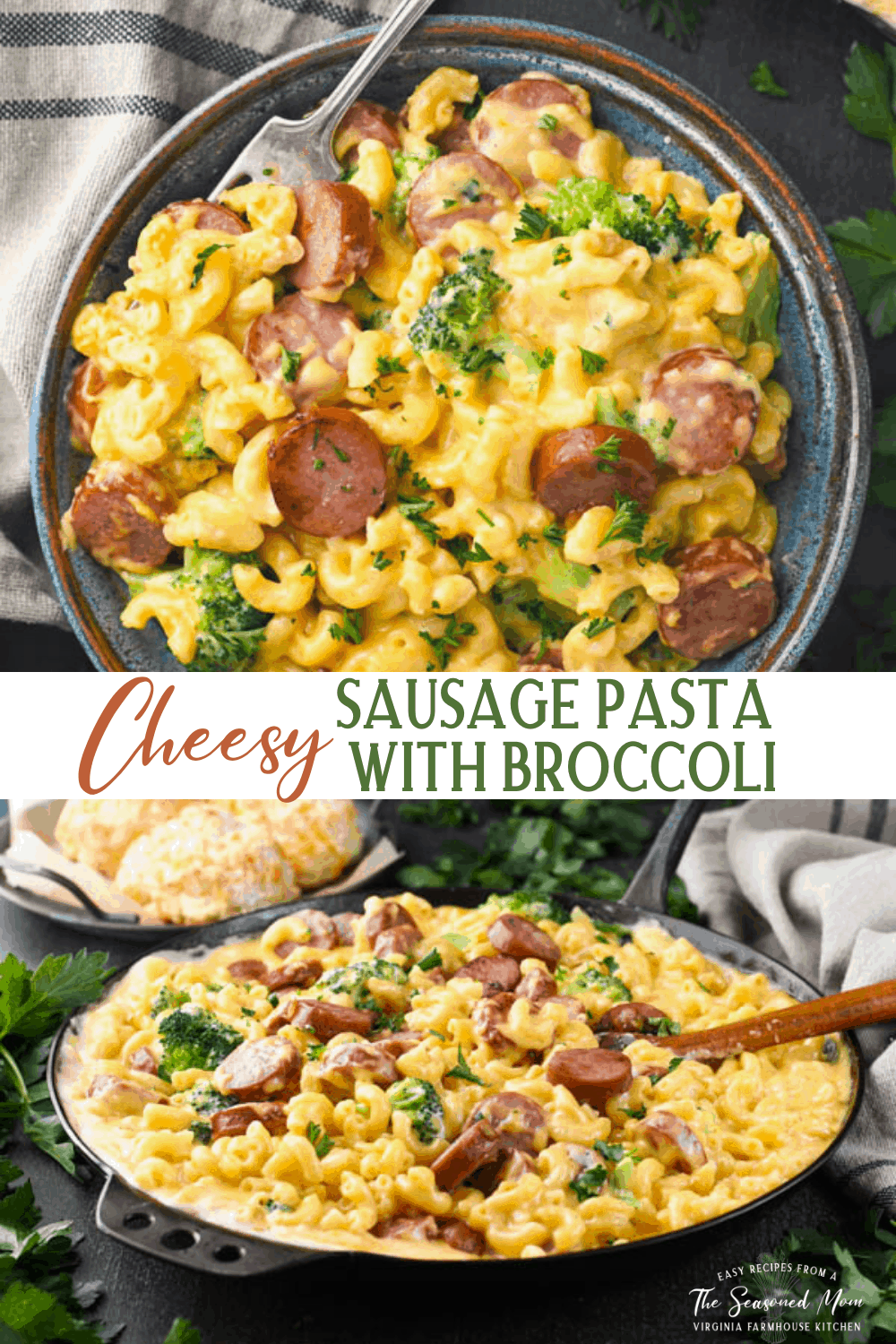 Cheesy Smoked Sausage Pasta with Broccoli The Seasoned Mom