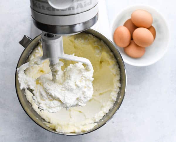 Creaming butter and sugar in a stand mixer