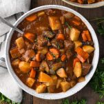 Square featured image of a bowl of dutch oven beef stew
