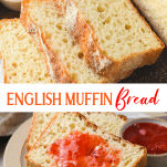 Long collage image of English Muffin Bread