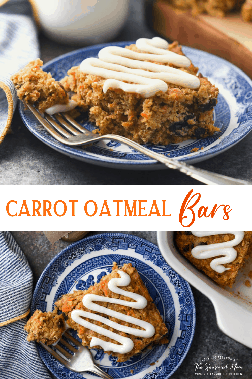 Carrot Oatmeal Bars with Cream Cheese Glaze The Seasoned Mom