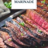 Marinade for london broil with text title overlay