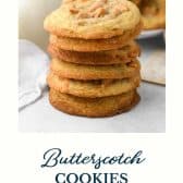 Old-fashioned butterscotch cookies recipe with text title at the bottom.