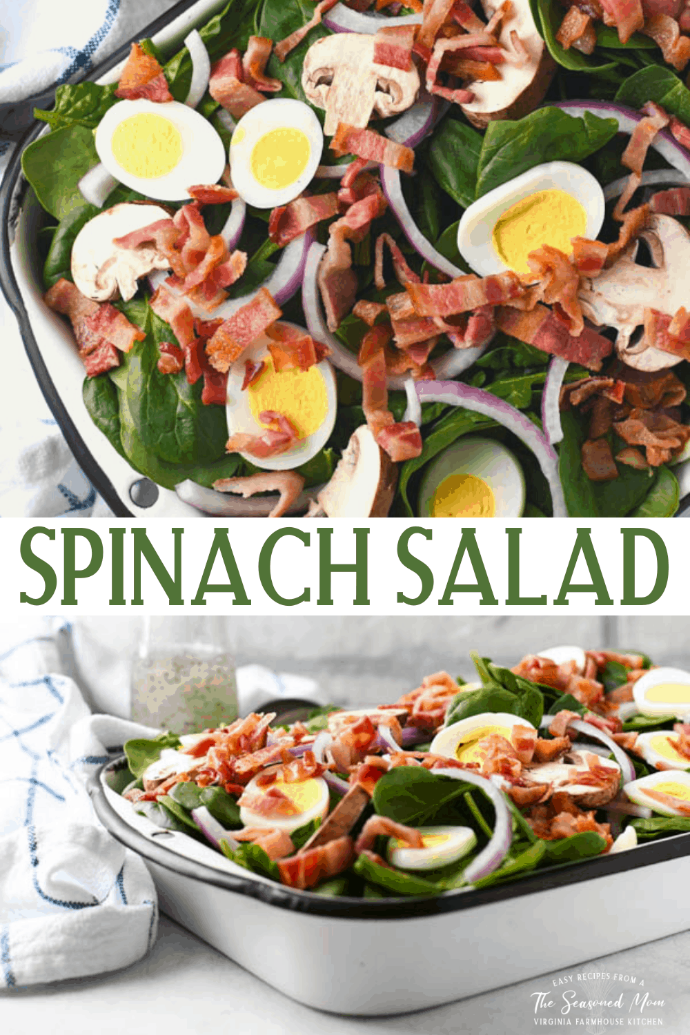 Spinach Salad with Bacon and Hard Boiled Eggs The Seasoned Mom