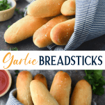Long collage image of Homemade Breadsticks