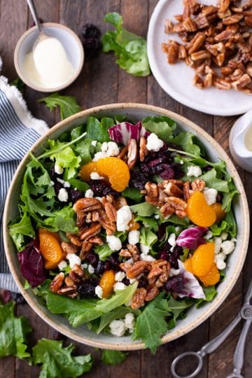 House Salad with Candied Pecans - The Seasoned Mom