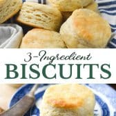 Long collage of Aunt Bee's 3 Ingredient Biscuit recipe