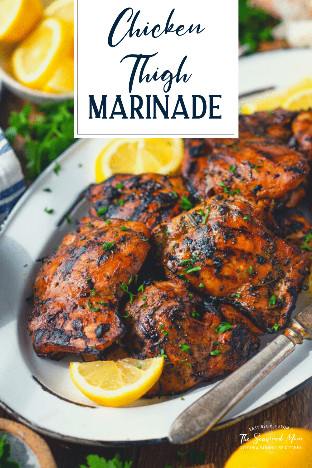 Chicken Thigh Marinade {Grilled or Baked} The Seasoned Mom