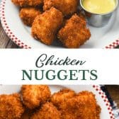 Long collage image of the best homemade chicken nuggets recipe
