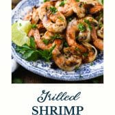 How to grill shrimp with text title at the bottom.
