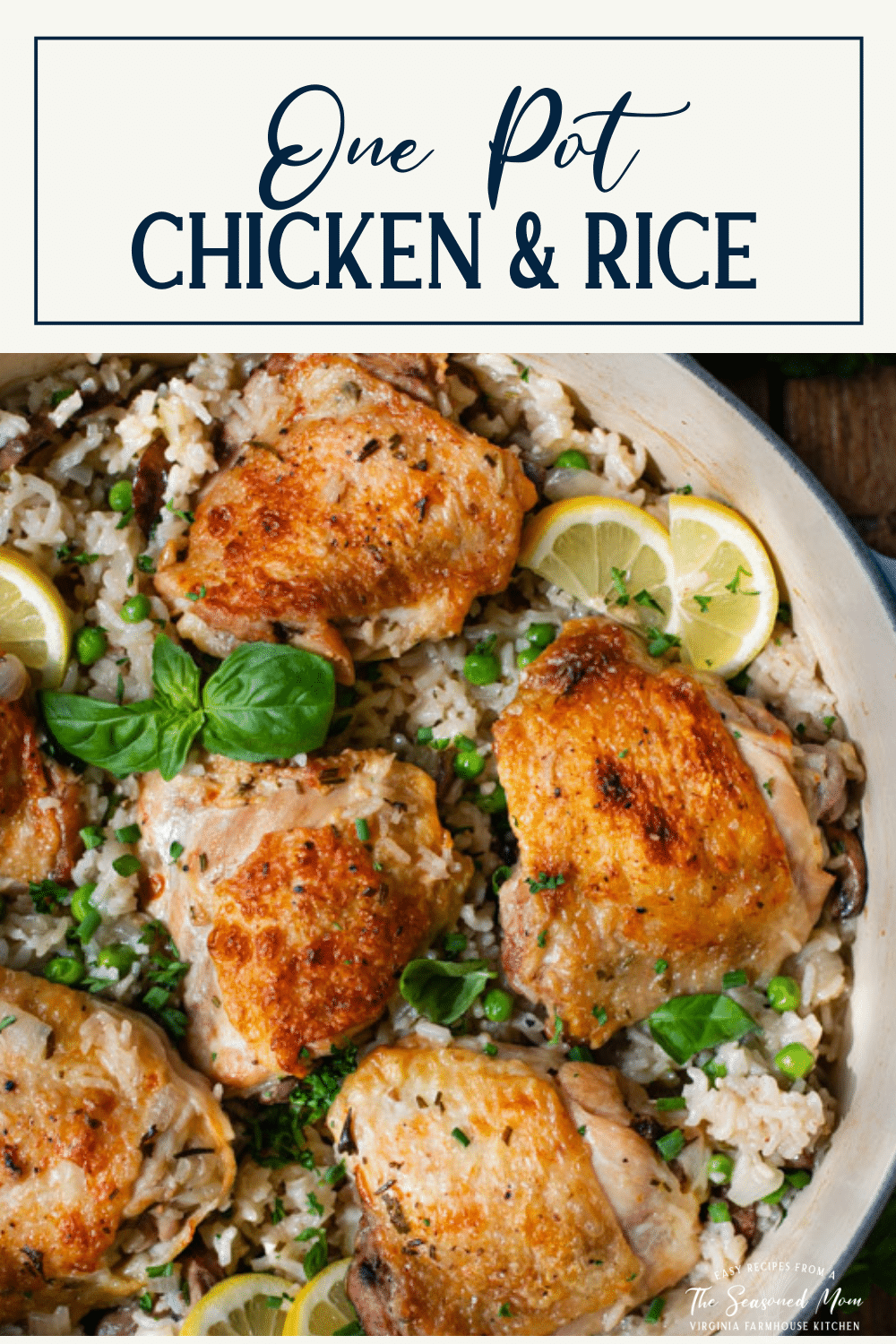 One Pot Chicken and Rice with Garlic and Herbs - The Seasoned Mom