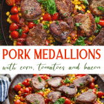 Long collage image of pork medallions