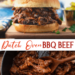 Long collage image of Dutch Oven BBQ Beef