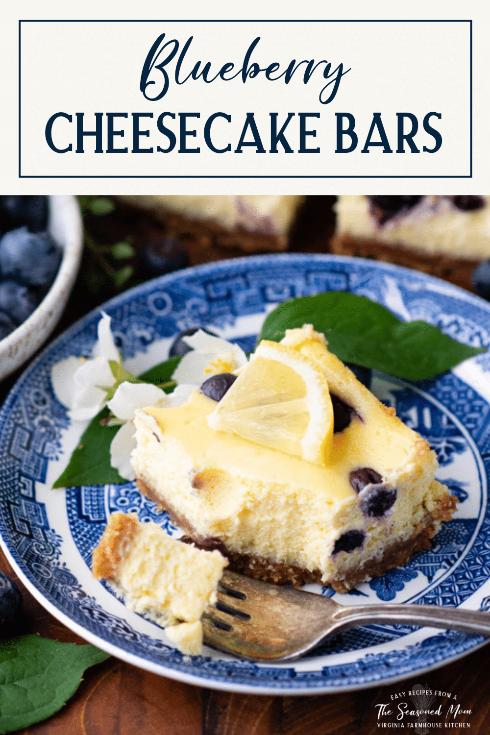 Blueberry Cheesecake Bars - The Seasoned Mom