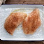 Chicken breasts seasoned with a bbq dry rub