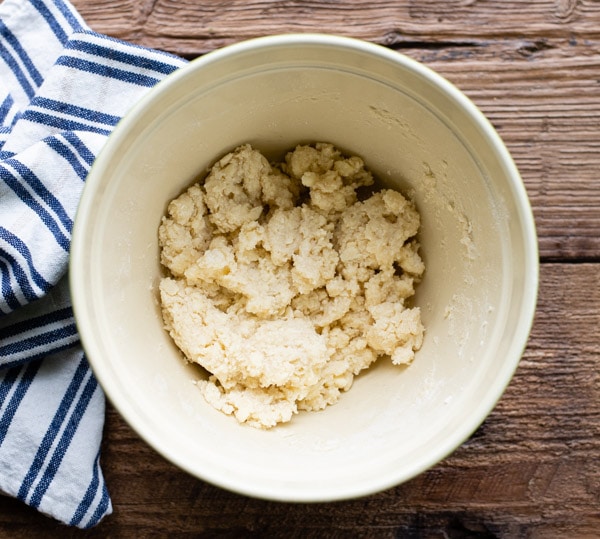 Biscuit dough in bowl