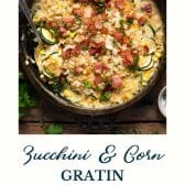 Zucchini gratin with text title at the bottom.