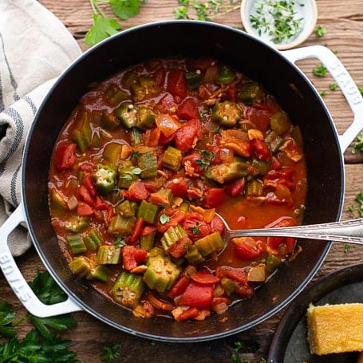 Okra and Tomatoes - a Southern Classic - The Seasoned Mom