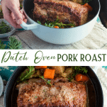 Long collage image of Dutch Oven Pork Roast