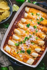 Easy Chicken Enchiladas - The Seasoned Mom