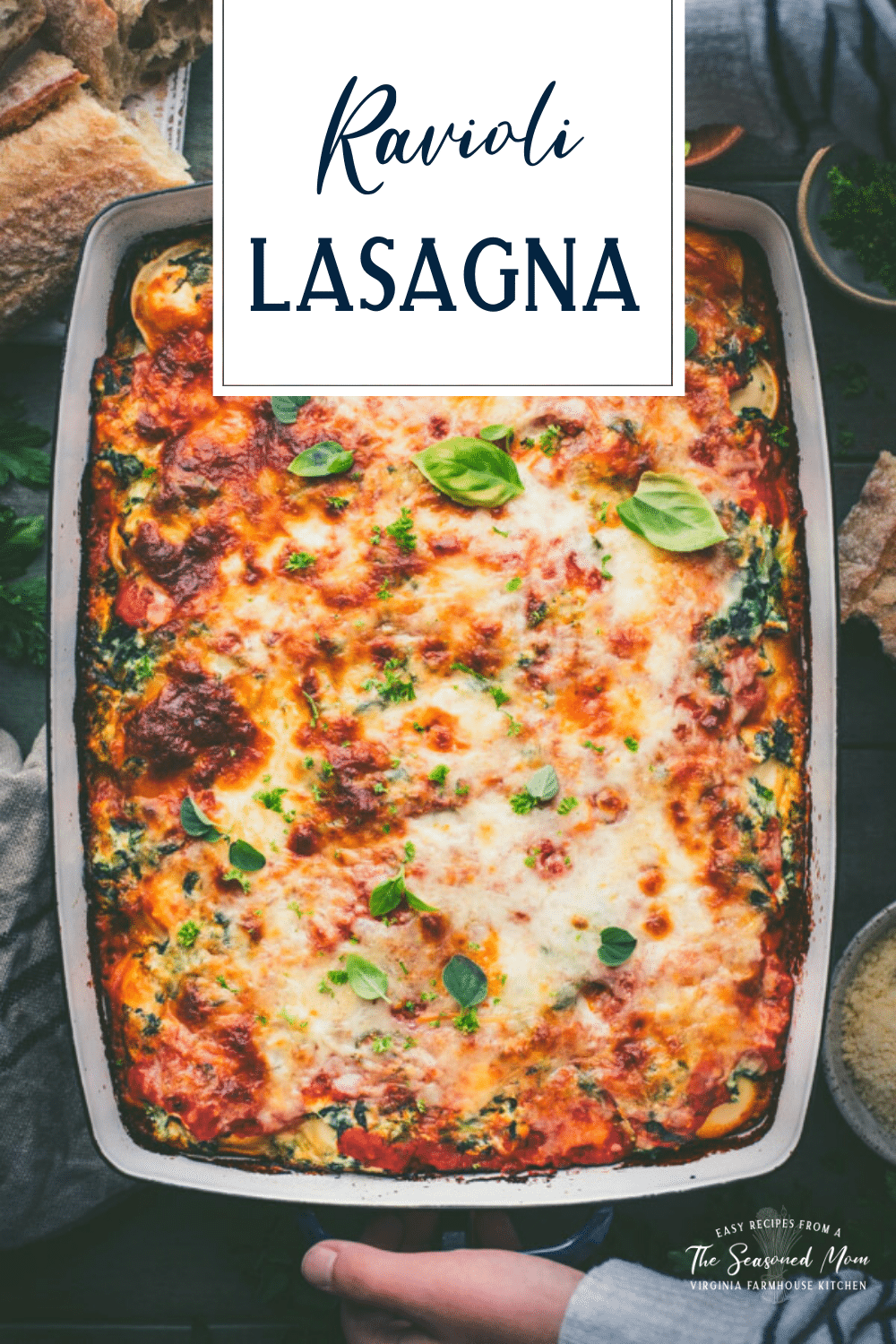 Ravioli Lasagna with Ricotta and Spinach - The Seasoned Mom