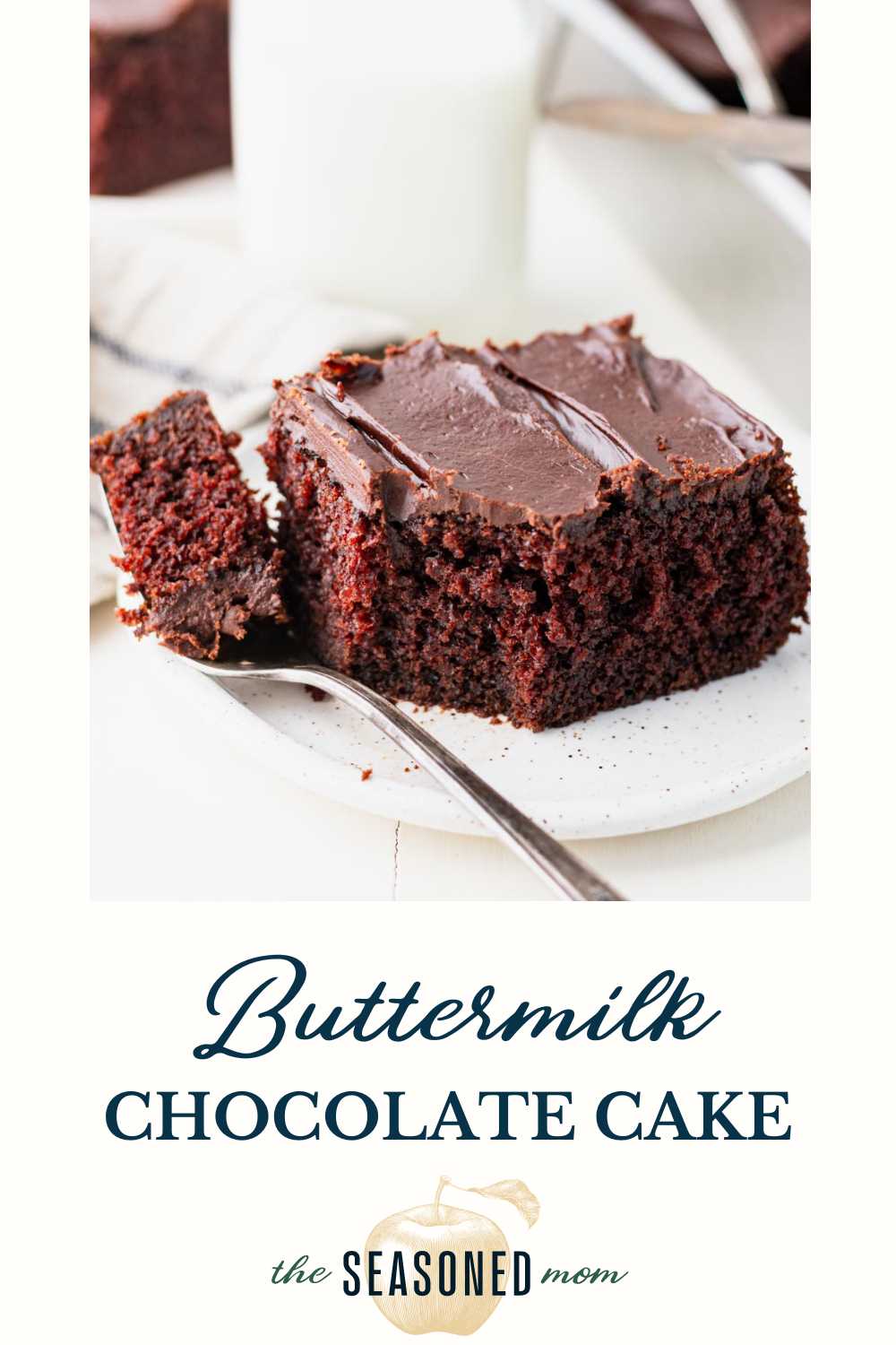 One Bowl Buttermilk Chocolate Cake - The Seasoned Mom