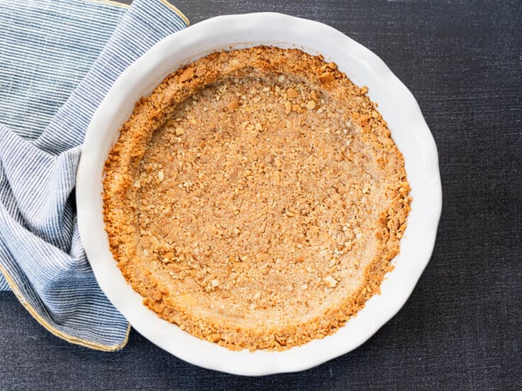 Cookie crust for a peanut butter pie.