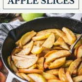 Old-fashioned baked apple slices with text title box at top.