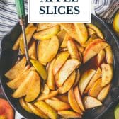 Old-fashioned baked apple slices with text title overlay.