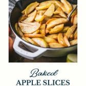Old-fashioned baked apple slices with text title at the bottom.