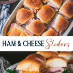 Long collage image of ham and cheese sliders