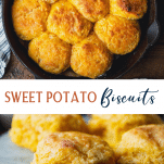 Long collage image of Sweet Potato Biscuits