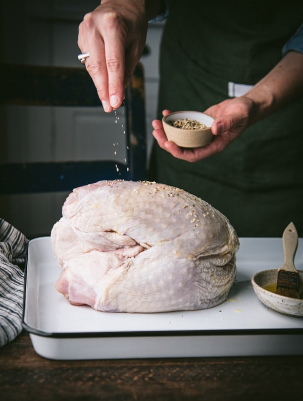 Seasoning a turkey breast