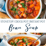 Long collage image of Bean Soup recipe