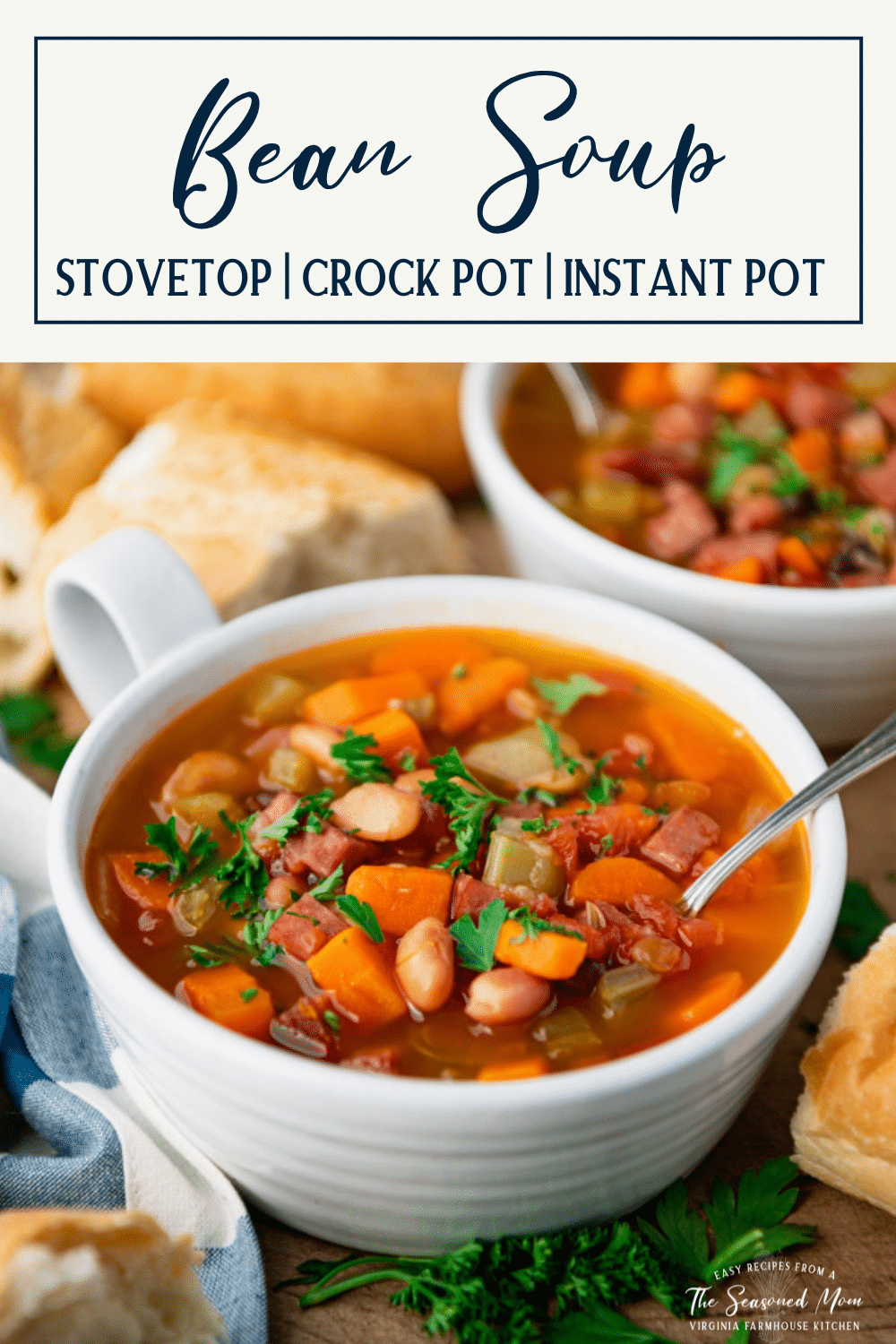 Bean Soup {Stovetop + Slow Cooker} The Seasoned Mom