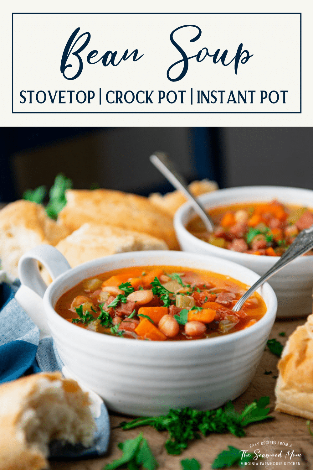 Bean Soup {Stovetop + Slow Cooker} The Seasoned Mom