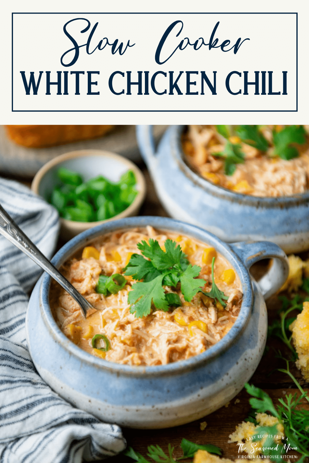 Slow Cooker White Chicken Chili - The Seasoned Mom