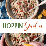 Long collage image of Hoppin' John.