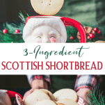Long collage image of Scottish shortbread cookies.