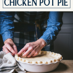 Crimping a pie crust with text title box at top
