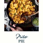 Frito pie with text title at the bottom