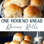 Long collage image of easy dinner rolls