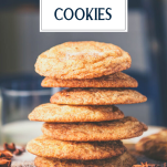 Stack of the best snickerdoodle recipe with text title overlay